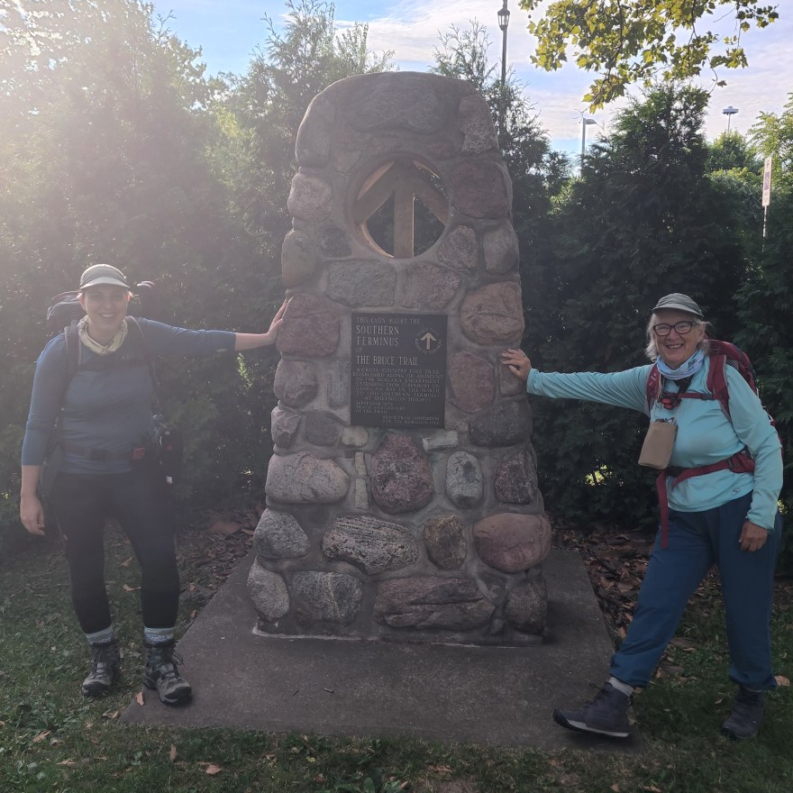 Elisha and Donna at the Southern Terminus of the Bruce Trail
